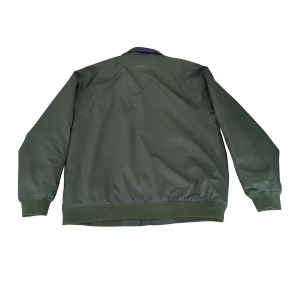 Orvis Harrington Bomber Dark Green Fleece Lined Flight Jacket Men's Size Large - Picture 2 of 11